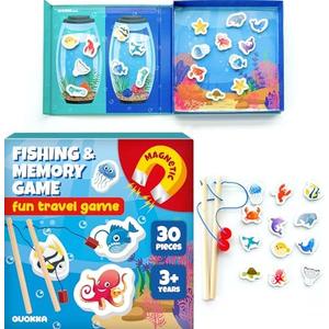 QUOKKA Magnet Game for Kids 3-5 - Fishing Game Kids Ages 4-8 - Travel I Road Trip I Plane I Car Ride - Magnetic Toddler Travel Toys Pack Of 2