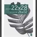 MCS Studio Gallery 26x32 Matted Poster Frame with 22x28 Picture Display, Black Woodgrain Vertical & Horizontal Wall Hanging Large Picture Frame for Photos, Posters & Art Prints (1-Pack)