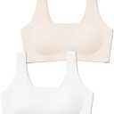 JOYTREE Girls Training Bras for Girls 8-14 Comfortable First Bra with Soft Removable Padding Seamless Bras Multipack, Medium