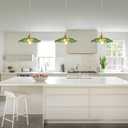 Pendant Light Kitchen Lights Glass Hanging Light Fixture Folwer Light Pendant Lights Modern Lighting for Bedroom Kitchen Hallway Bathroom Green Sunflower