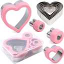 Heart Cookie Cutter Set,9 Piece Heart Shapes Stainless Steel Cookie Cutters Mold for Cakes Biscuits and Sandwiches,0.98"/1.45"/1.57"/1.96"/2.04"/2.32"/2.75"/3.18"/3.74" Assorted Sizes