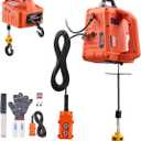 VEVOR 3-in-1 Electric Hoist Winch, 1550 lbs Capacity, 1500W Portable Power Winch Crane, 25 ft Lifting Height, 16.4 ft/min with Manual, Wired and Wireless Remote Control for Factory, Warehouss, Garage
