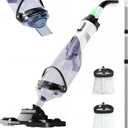 Cordless Pool Vacuum for Above Ground Pool 19.5 GPM, All-Angle Head&LED Display,Handheld Rechargeable Spa Vacuum Cleaner for Inground Pools for Hot Tub, Leaves,Debris,Shallow Steps (Black)