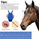 Frienda 4 Pcs Horse Fly Masks with Ears Head Fly Masks for Horses Smooth Elastic UV Protection Cover from Summer Insect Pests(Large,Black, Gray, Blue, Mint Green)