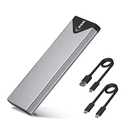 SSK M.2 NVME SATA SSD Enclosure, Improved RTL9210B Chip USB 3.2 Gen 2 10Gbps to PCI-E NGFF Adapter, M-Key/B+M Key External SSD Enclosure Aluminum Support UASP Trim 2242/2260/2280