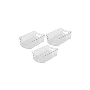 Smart Design Stackable Set of 3 Refrigerator Bins