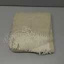 BOURINA Throw Blanket Decorative Faux Cashmere Fringe Lightweight Throw Soft Cozy for Bed or Sofa Outdoor Blanket, 50" x 60" Light Beige