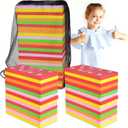 DLUGOPIS 28 Pieces Giant Lawn Dominoes Large Colorful Dominoes with a Mesh Bag Double 6 Dominoes Set Jumbo Foam Dominoes Juegos Gigantes para Patio Oversized Dominoes Set for Adults Outdoor Game