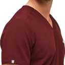 FIGS Chisec Scrub Top for Men 3 Pockets, Tailored Fit, Squared V-Neck, 4-Way Stretch, Moisture-Wicking (Red, S)