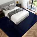 Large Area Rugs for Bedroom Living Room - 8x10 Feet Ultra Soft Navy Blue Rug Thickened with Memory-Foam, Solid Modern Minimalist Carpets for Home Decor, Non-Slip and Comfy Nursery Room Rugs