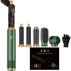 5 in 1 Hair Dryer Brush Set,Professional Negative Ionic Hot Air Styler, Air Curling Wrap Styler,Detachable Blow Dryer Brush With Auto Wrap Curlers,Hair Styling Tools For Straight/Curl/Drying/Smoothing