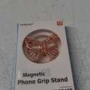Magnetic Phone Grip for MagSafe, Butterfly Phone Grip Holder Finger Kickstand, Adapter Ring for MagSafe Included (Rosegold White)