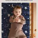 Unnivoll Pack and Play Sheets Fitted 3 Pack, Mini Crib Sheets for Pack N Play Mattress Stretchy Portable Playard Sheets, Soft Breathable Blue Gray Planet