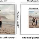 Americanflat 24x24 Picture Frame with Polished Plexiglass - Use as 11x14 Frame with Mat or Display 24x24 Photo Without Mat - Streamline Collection - Thin Border Square Frames for Wall Display - Silver