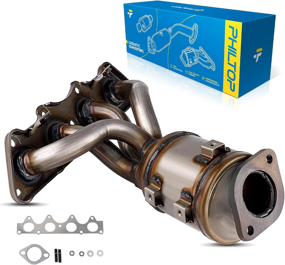 PHILTOP Front Exhaust Manifold Catalytic Converter Compatible with Hyundai Kia, 1.6L Naturally Aspirated, 2012-2019 Accent/Soul/Rio, 2012-2017 Veloster Catalytic Converter 16680(EPA Compliant) (2012-2019 Accent 1.6L)