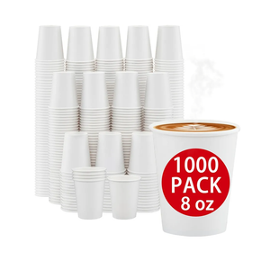 1000 Count Paper Cups 8 oz, Disposable Coffee Cups Bulk, Thickened Durable Drinking Cups for Hot or Cold Beverage, Home, Office, Party, Business, Events