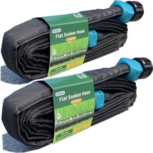 Secbulk 2025 Flat Soaker Hose 20 ft for Garden, 20' (10ft x 2) Linkable Drip Hose Diy Garden Irrigation System Saving 80% Water, Dual-layer Leak-free Design Water Hose with Holes