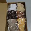 12 Pack Mini Party Hats for Stuffed Animals, Brown Mini Hats with Pom Poms for Dolls Dog Birthday Party Hats for Dog Cat Pet Birthday Decoration Boho Autumn DesignDecorations