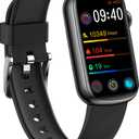 FITVII Slim Fitness Tracker with Blood Oxygen, Blood Pressure, 24/7 Heart Rate and Sleep Tracking, IP68 Waterproof Activity Trackers and Smart Watches with Step Tracker, Pedometer for Women Men (Black)