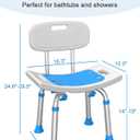HOMLAND Shower Chair for Inside Shower with Removable Back, 400 lbs Heavy Duty Bath Seat for Bathtub, Safety Bath Stool for Seniors and Disabled