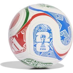 adidas FIFA World Cup 26 Trionda Soccer Ball (3, White/Vivid Red/Glory Blue/Green)