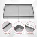 Griddle for Gas Grill, Universal Cast Iron Griddle Flat Top Plate Insert with Even Heating Bracing for Outdoor Grill Rectangular Plate with Removable Handles for Charcoal,Gas Stove,Camping,Tailgating