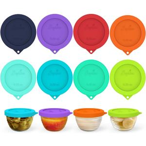 Sophico Silicone Replacement Lids for Libbey 6.25 ounce Small Glass Bowls, (Container not Included) 3.45-inch Diameter