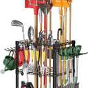 T1 Garden Tool OrganizerWith Lockable WheelsHeavy Duty Garage Tool Storage for YardShedOutdoor and LawnFreestanding Tool Organizers and Storage UP to 50 ToolsBlack with Anti-Tip Device