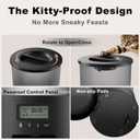 Automatic Cat Feeder 4.2L,6 Meals/Day,Dual Power Portion Control Feeder,Dry Pet Food Auto Dispenser,Timer Setting,10S Voice Record (Transparent Black, Stainless Steel Bowl)