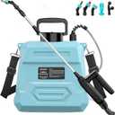 DEGGE Battery Powered Sprayer 2 Gallon, 7.4V Powerful Electric Pump Sprayer, Weed Killer Sprayers with Rechargeable Handle & 5 Mist Nozzles & Retractable Wand & Adjustable Strap for Lawn, Garden, Yard