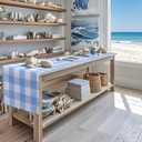 Gingham Table Runner Light Blue and White, Spring Buffalo Plaid Check Table Cloth 72 Inches Long Table Decor, Summer Party Suppliers for Rustic Farmhouse Birthday Wedding Baby Shower Party