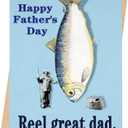 4 x ICOOLYI Funny Fishing Fathers Day Card for Dad, Fathers Day Gift for Dad