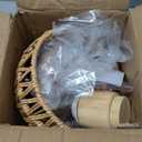 Rattan Wall Sconce Light with Pull Chain Switch, Rattan Lamps for Bedroom, Farmhouse Wall Sconces, Wall Mount Light Fixture Indoor, Boho Bedside Wall Sconces (Antique)