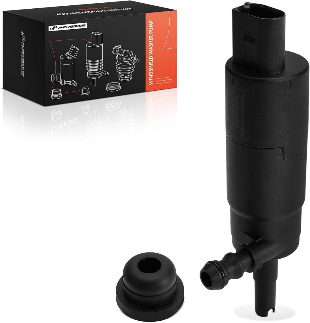 A-Premium Front Windshield Washer Pump Compatible with Volkswagen Jetta, Passat, Tiguan, Beetle, CC, Touareg, Eos, GTI & BMW 318i,318ti, 323Ci, 323i, 323is & Audi A4, A5, A6, A3, A8, TT & Porsche 911
