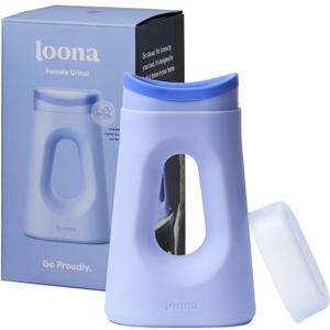 Loona Premium Female Urinal - Quiet, No Splash Design for Women - Ideal for Bedside, Travel, and Outdoor Use - Loona Blue - HSA/FSA Eligible
