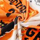Halloween Throw Blanket Funny Flannel Ghost Pumpkin Blankets Ultra Soft Cool Trick or Treat Blanket Vintage Black Cat Spooky Bed Couch Cover Warm Plush Gifts Blankets for Adults Kids 60" X 80"