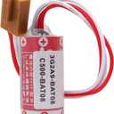 2-Pack ER17/33 PLC Batterywith Brown JAE2.5mm-4P Plug for 3G2A9-BAT08 C500-BAT08 PLC Battery (ER17/33 2/3A 3.6V 1600mAh)