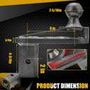 6" Offset Gooseneck Ball Extender for Short Bed Trucks, 2-5/16" Hitch Ball with 2" Rise, Reinforced Gusset, Polyurethane Washers, 25K GTW / 5K VTW, Fits Turnover Ball Systems
