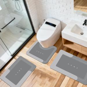 3PCS Thin Bathroom Rugs Set Absorbent Bath Mats Rubber Non Slip Quick Dry Under Sink Mat for Bathroom 16x24 20x24 20x32 inches