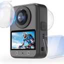 Flymile Osmo 360 Lens Guard + 2 Pack Screen Protector for DJI, HD Tempered Glass Film PC Lens Protector Cover for DJI Osmo 360 Protective Accessories Kit [Anti-Scratch]