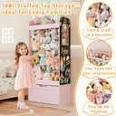 51.2"H Wooden Stuffed Animal Organizer with Toy Storage Drawer Blackboards, Large