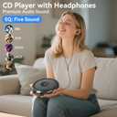 Portable CD Player with Headphones KOVCDVI CD Player Portable for Car with Anti-Skip & Shockproof,CD Discman with LCD Display,AUX Cable and Earphone for Sport Home Outdoor