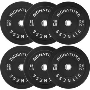 Fitvids 2" Olympic Bumper Plate Weight Plates with Steel Hub, 120-Pound Set, 2x 10LB, 2x 15LB, 2x 35LB