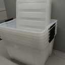IRIS USA 54 Qt Stackable Plastic Storage Bins with Lids, 6 Pack - BPA-Free, Made in USA - See-Through Organizing Solution, Latches, Durable Nestable Containers, Secure Pull Handle - Clear