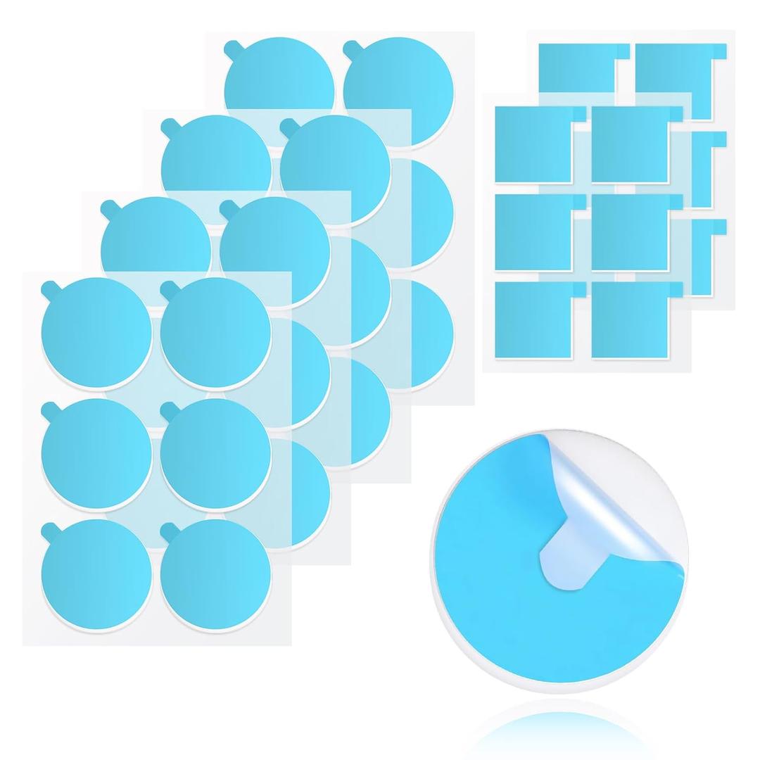 Convenient Double Sided Foam Tape, Mounting Tape for Indoor & Outdoor Home Car, Super Strong Adhesive Waterproof White Pads, 24 Round & 12 Square