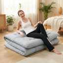 Japanese Floor Mattress Full Size, 4" Thick Futon Mattress, Gray