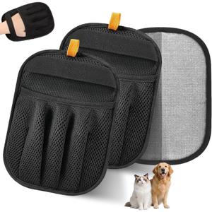 Electrostatic Pet Hair Remover Glove for Dogs and Cats (2Pcs) Reusable Brush Pet Hair Removal Glove for Furniture, Car Interiors, Bedding & Clothing