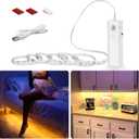 WOBANE Motion Activated LED Strip Light, Rechargeable Magnetic Battery Box with 6.56ft LED Strip,60 LEDs Homelife Sensor Bar for Wardrobe,Stair,Pantry,Counter,Under Cabinet,Bed,Door,2700K Warmwhite