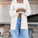 Saodimallsu Womens Cable Knit Cardigan Sweaters Fall Oversized Long Sleeve Button Open Front Knit Sweater Coats (Beige)