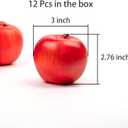 12Pcs Artificial Apples, Fake Fruit Faux Apples for Home Kitchen Table Fruit Bowl Decor, Holiday Decorations, Photography Props (Red)